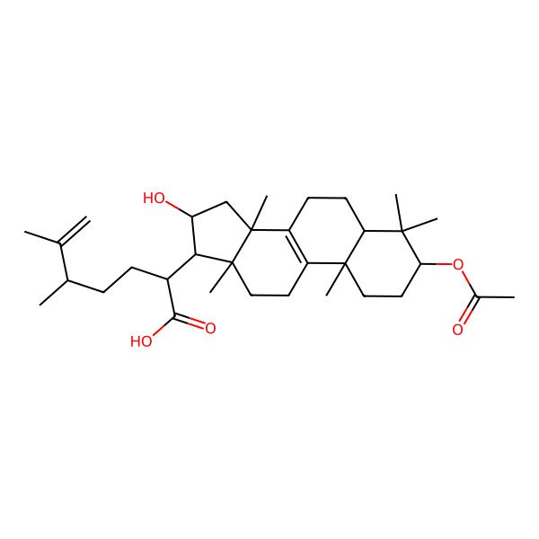 2D Structure of (3alpha,16alpha)-3-(Acetyloxy)-16-hydroxy-24-methyllanosta-8,25-dien-21-oic acid