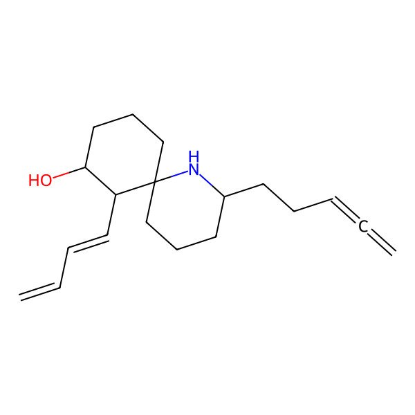 2D Structure of (2S,6R,10S,11S)-11-[(1E)-buta-1,3-dienyl]-2-penta-3,4-dienyl-1-azaspiro[5.5]undecan-10-ol