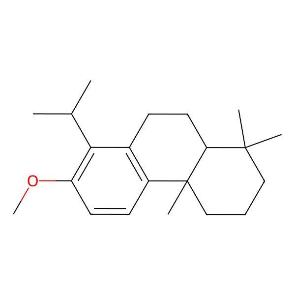 2D Structure of Phenanthrene, 1,2,3,4,4a,9,10,10a-octahydro-7-methoxy-1,1,4a-trimethyl-8-(1-methylethyl)-, (4aS,10aS)-