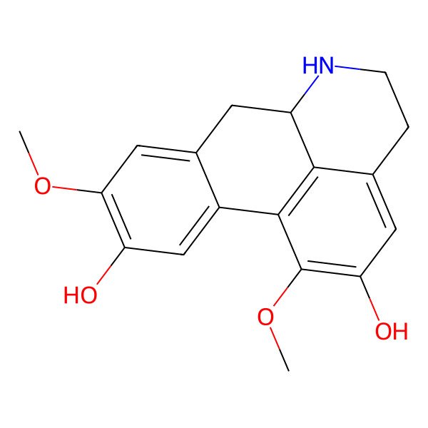 2D Structure of 1,9-Dimethoxy-5,6,6a,7-tetrahydro-4H-dibenzo[de,g]quinoline-2,10-diol