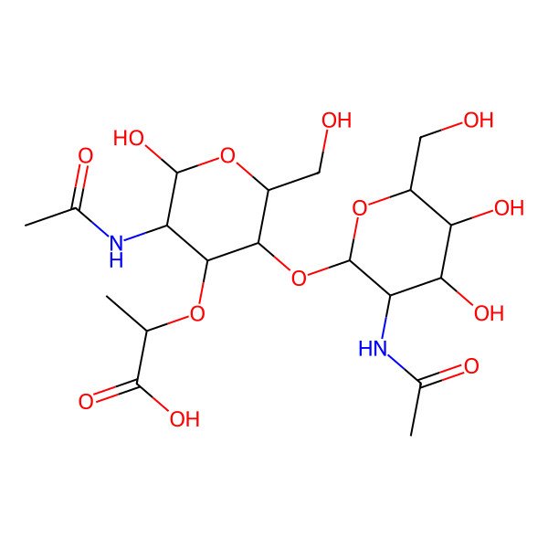 2D Structure of N-Acetyl-D-glucosaminyl-(1-4)-N-acetylmuramic Acid