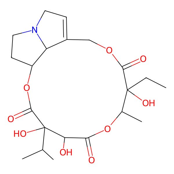 2D Structure of (11aS,14S,15R)-11a-Ethyl-20-methyl-11a,14,15-trihydroxy-15,20-dihydro-12a-oxa-19-nor-11a,12a-dihomosenecionan-11,13,16-trione