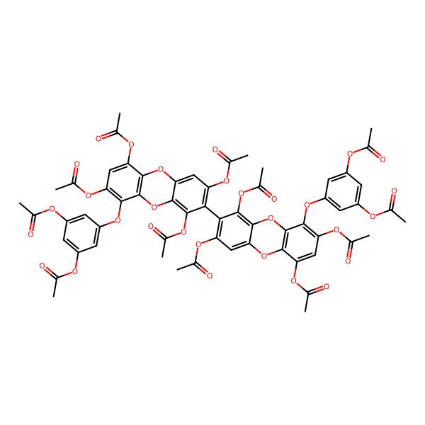 2D Structure of [3-Acetyloxy-5-[2,4,7,9-tetraacetyloxy-8-[1,3,6,8-tetraacetyloxy-9-(3,5-diacetyloxyphenoxy)dibenzo-p-dioxin-2-yl]dibenzo-p-dioxin-1-yl]oxyphenyl] acetate