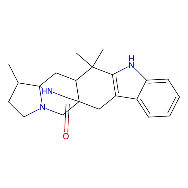 2D Structure of (13R,16S)-12,12,16-Trimethyl-10,19,22-triazahexacyclo[13.5.2.01,13.03,11.04,9.015,19]docosa-3(11),4,6,8-tetraen-21-one
