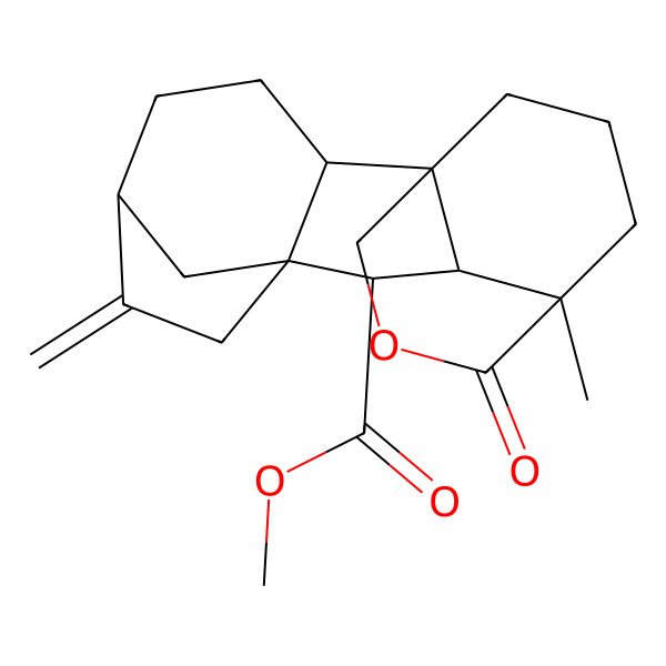 2D Structure of Methyl (1R,2R,5R,8R,9S,10S,11R)-11-methyl-6-methylidene-12-oxo-13-oxapentacyclo[9.3.3.15,8.01,10.02,8]octadecane-9-carboxylate