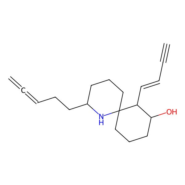 2D Structure of (2S,6R,10S,11S)-11-[(Z)-but-1-en-3-ynyl]-2-penta-3,4-dienyl-1-azaspiro[5.5]undecan-10-ol