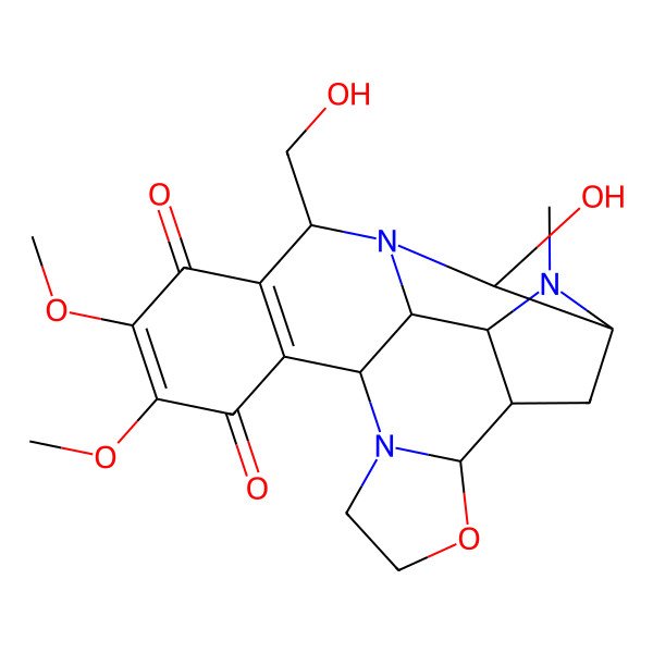 2D Structure of (16S,21R)-21-Hydroxy-16-(hydroxymethyl)-12,13-dimethoxy-20-methyl-5-oxa-8,17,20-triazahexacyclo[15.3.1.03,19.04,8.09,18.010,15]henicosa-10(15),12-diene-11,14-dione