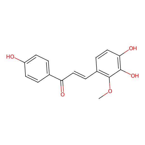 2D Structure of 3-(3,4-Dihydroxy-2-methoxyphenyl)-1-(4-hydroxyphenyl)prop-2-en-1-one