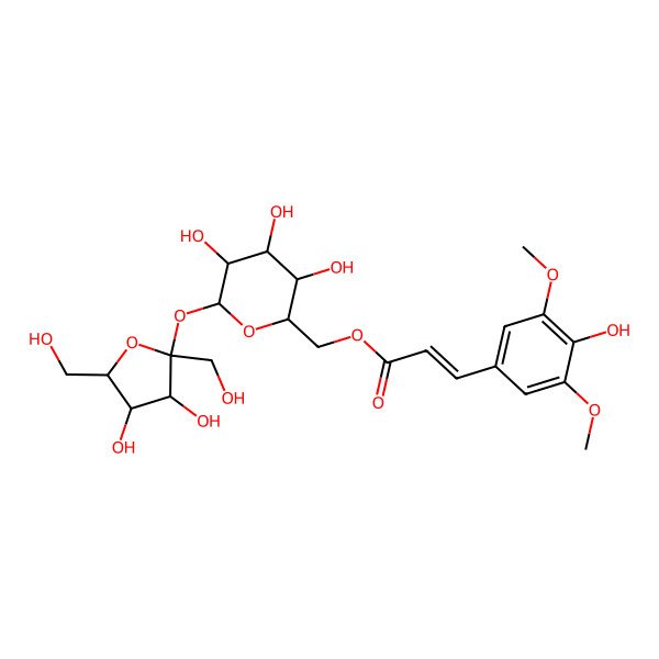 2D Structure of [6-[3,4-Dihydroxy-2,5-bis(hydroxymethyl)oxolan-2-yl]oxy-3,4,5-trihydroxyoxan-2-yl]methyl 3-(4-hydroxy-3,5-dimethoxyphenyl)prop-2-enoate