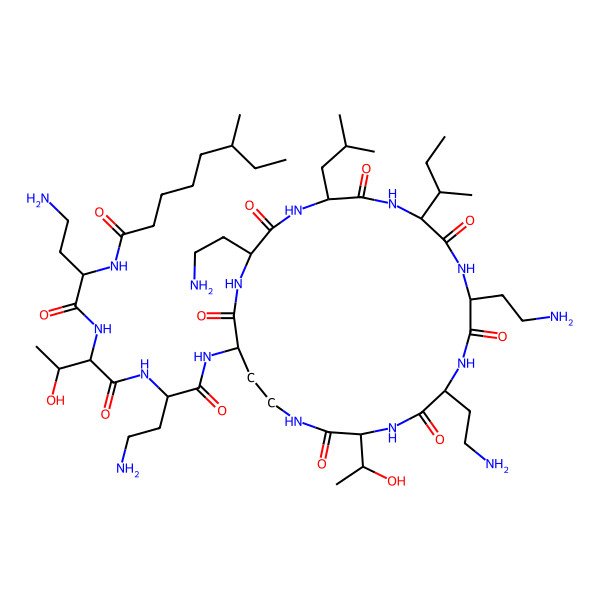 2D Structure of Unk-Dab-DL-Thr-Dab-Dab(1)-Dab-D-Leu-xiIle-Dab-D-Dab-xiThr-(1)