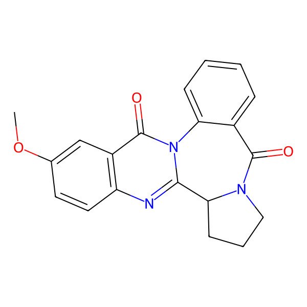 2D Structure of (15aS)-13,14,15,15a-Tetrahydro-3-methoxy-5H,11H-pyrrolo(2,1-c)quinazolino(3,2-a)(1,4)benzodiazepine-5,11-dione
