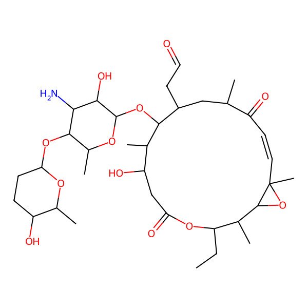 2D Structure of Cirramycin A1, 4'-O-(tetrahydro-5-hydroxy-6-methyl-2H-pyran-2-yl)-, (4'(2S,5S,6S))-