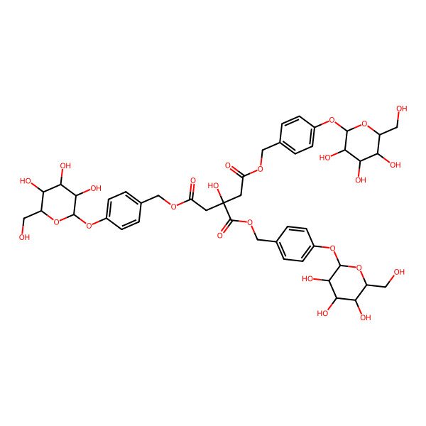 2D Structure of Citricacidtris(p-beta-D-glucopyranosyloxybenzyl)ester