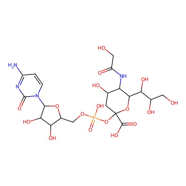 2D Structure of CMP-N-glycoloyl-beta-neuraminic acid