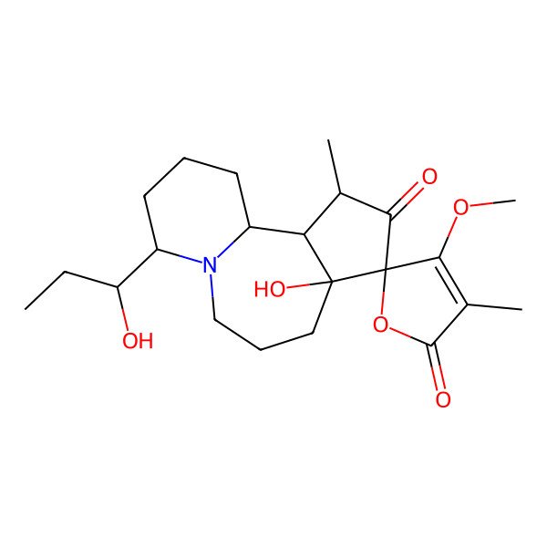 2D Structure of (1S,2R,3S,5S,6S,11R)-6-hydroxy-11-[(1R)-1-hydroxypropyl]-4'-methoxy-3,3'-dimethylspiro[10-azatricyclo[8.4.0.02,6]tetradecane-5,5'-furan]-2',4-dione