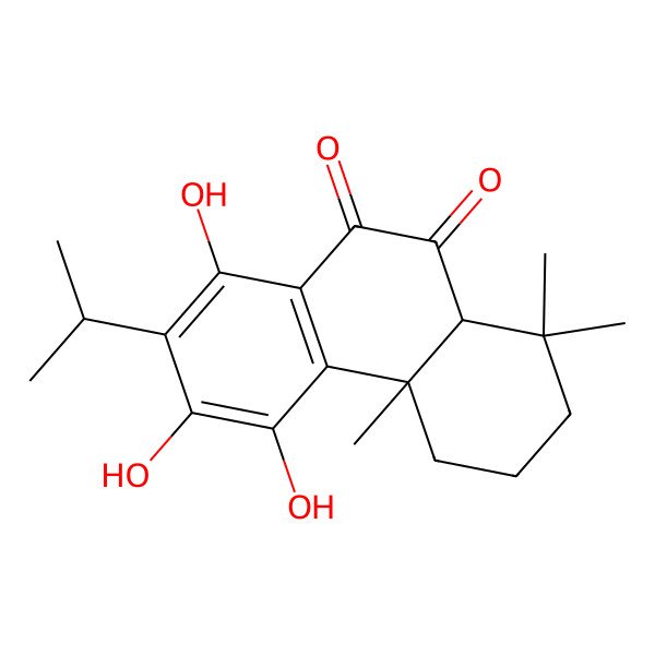 2D Structure of (4aS,10aS)-5,6,8-trihydroxy-1,1,4a-trimethyl-7-propan-2-yl-2,3,4,10a-tetrahydrophenanthrene-9,10-dione