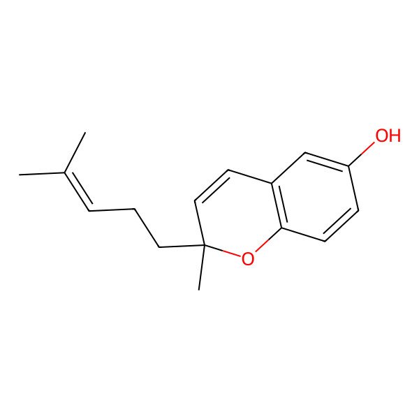 2D Structure of (2R)-2-methyl-2-(4-methylpent-3-enyl)chromen-6-ol