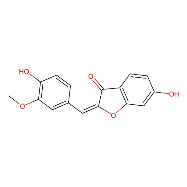 2D Structure of Coumaran-6-ol-3-one, 2-[4-hydroxy-3-methoxybenzylidene]-