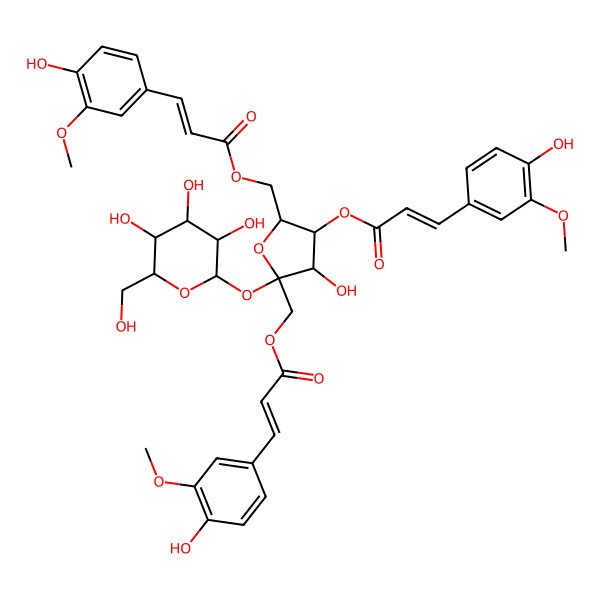 2D Structure of coumaroyl(3-OMe)(-1)[coumaroyl(3-OMe)(-4)][coumaroyl(3-OMe)(-6)]Fruf(b2-1a)Gal
