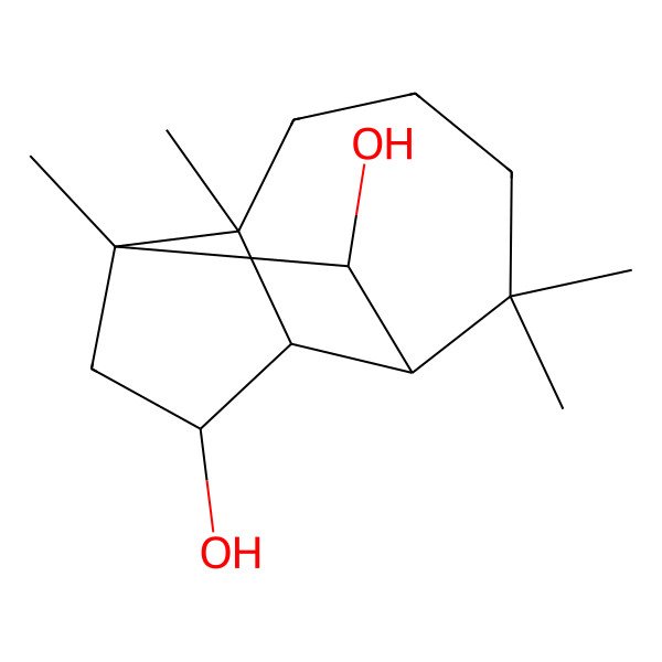 2D Structure of 1,4-Methanoazulene-3,9-diol, decahydro-1,5,5,8a-tetramethyl-