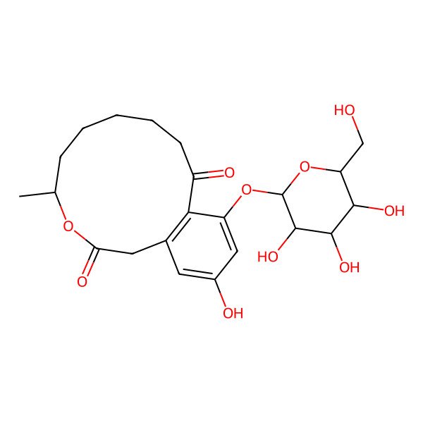 2D Structure of Curvularin-7-O-beta-D-glucopyranoside