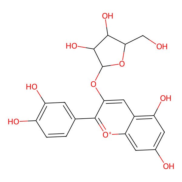 2D Structure of Cyanidin 3-b-L-arabinoside
