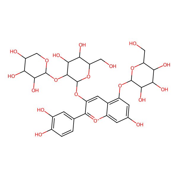 2D Structure of Cyanidin 3-sambubioside 5-glucoside 2D Structure of Cyanidin 3-sambubioside 5-glucoside