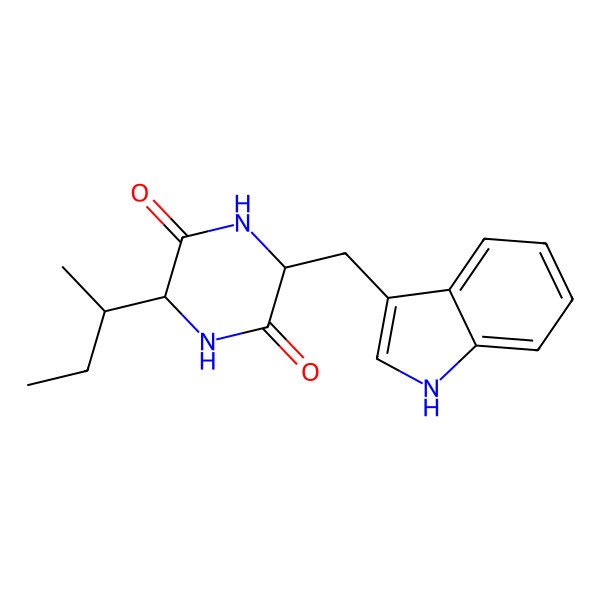 2D Structure of Cyclo-(D-Ile-L-Trp)