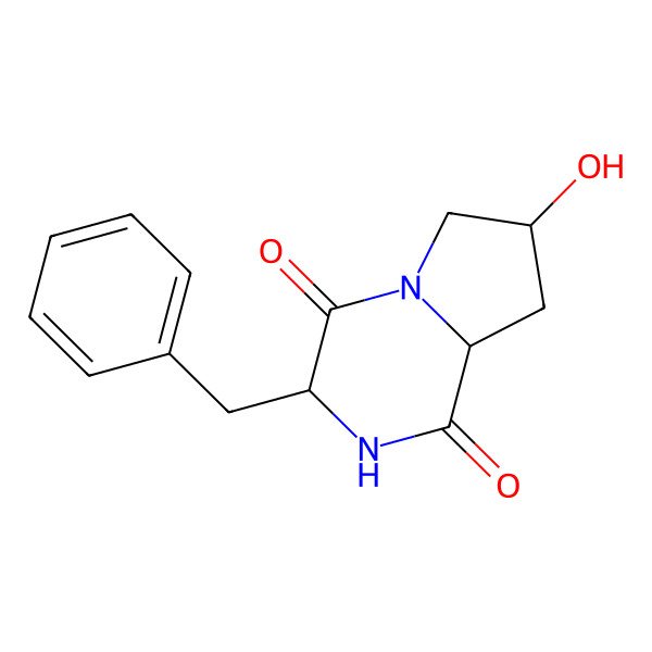 2D Structure of Cyclo-(L-phenylalanine-D-4-hydroxyproline)