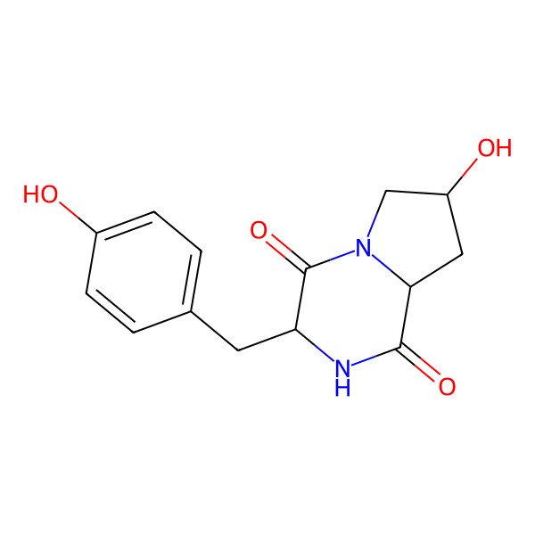 2D Structure of Cyclo-(L-Tyrosyl-cis-4-hydroxy-D-proline