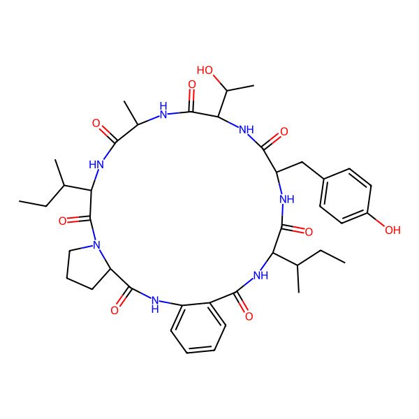 2D Structure of cyclo[2Abz-D-xiIle-Tyr-Thr-Ala-Ile-Pro]
