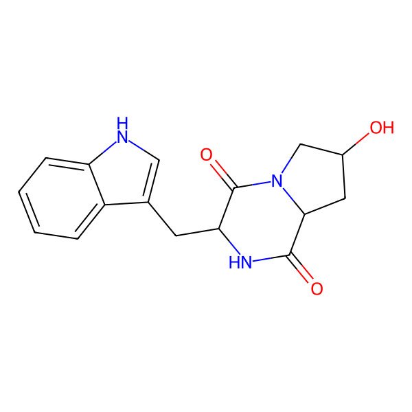 2D Structure of Cyclo(4-hydroxy-S-Pro-S-Trp)