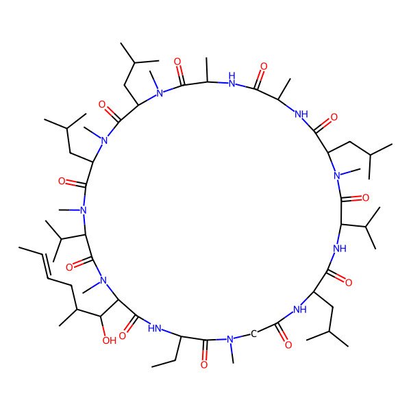 2D Structure of cyclo[Abu-Sar-Leu-Val-N(Me)Leu-Ala-D-Ala-N(Me)Leu-N(Me)Leu-D-N(Me)Val-N(Me)Bmt(E)]