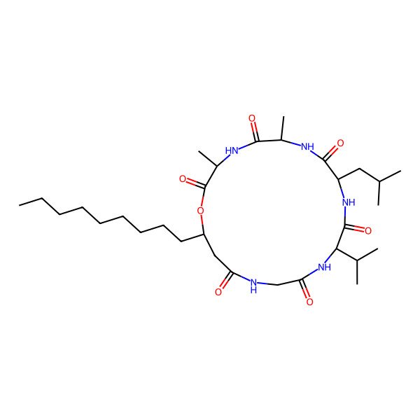2D Structure of cyclo[Ala-Ala-ObAla(3-nonyl)-Gly-Val-D-Leu]
