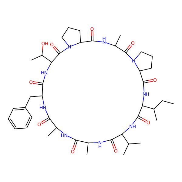 2D Structure of cyclo[Ala-Ala-Phe-Thr-Pro-Ala-Pro-aIle-Val]