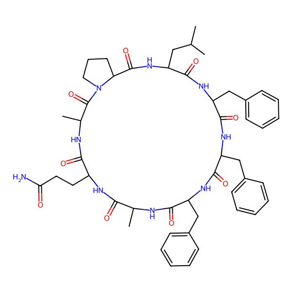 2D Structure of cyclo[Ala-Gln-Ala-Pro-Leu-Phe-Phe-Phe]