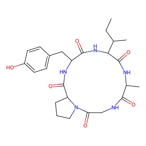 2D Structure of cyclo[Ala-Gly-Pro-Tyr-aIle]