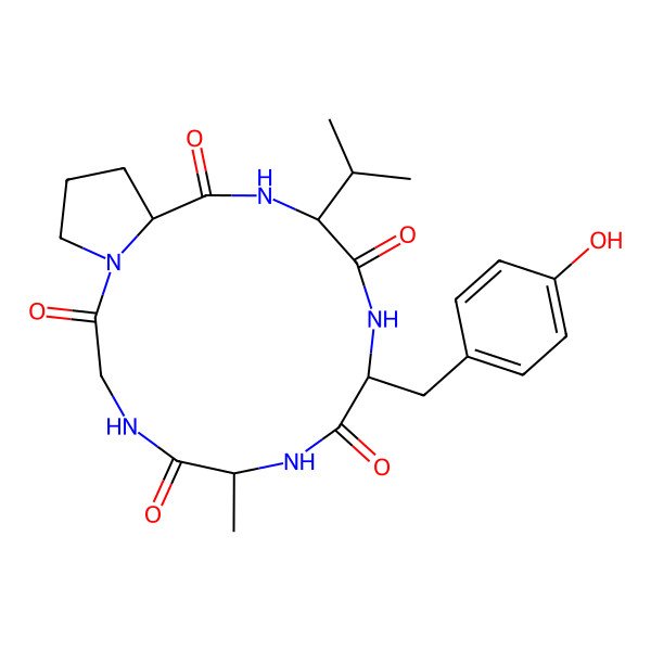2D Structure of cyclo[Ala-Gly-Pro-Val-Tyr]