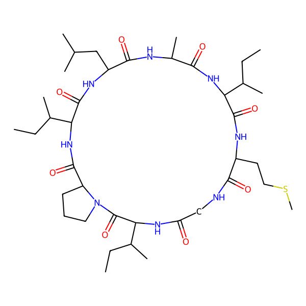 2D Structure of cyclo[Ala-Ile-Met-Gly-Ile-Pro-Ile-Leu]