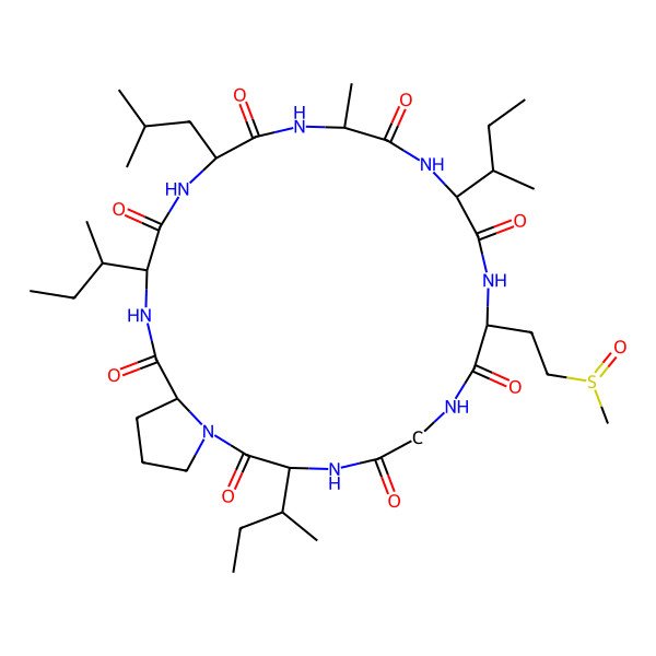 2D Structure of cyclo[Ala-Ile-Met(O)-Gly-Ile-Pro-Ile-Leu]