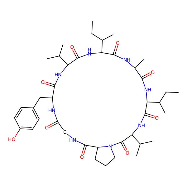 2D Structure of cyclo[Ala-Ile-Val-Pro-Gly-Tyr-Val-aIle]