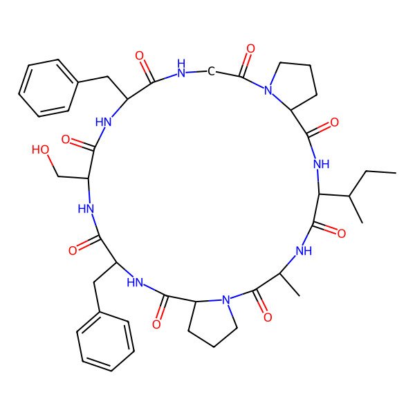 2D Structure of cyclo[Ala-Pro-Phe-Ser-Phe-Gly-Pro-Ile]