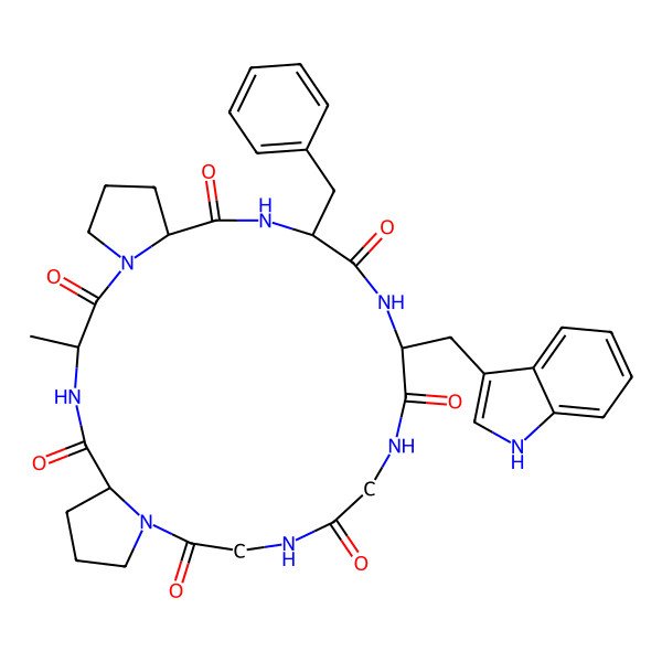 2D Structure of cyclo[Ala-Pro-Phe-Trp-Gly-Gly-Pro]