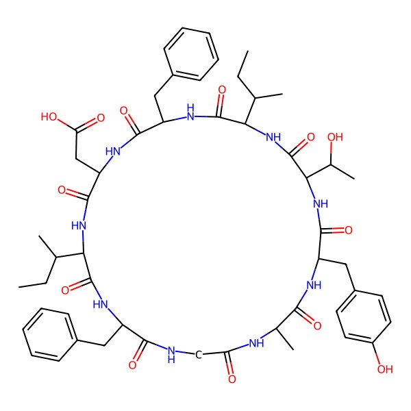 2D Structure of cyclo[Ala-Tyr-Thr-Ile-Phe-Asp-Ile-Phe-Gly]