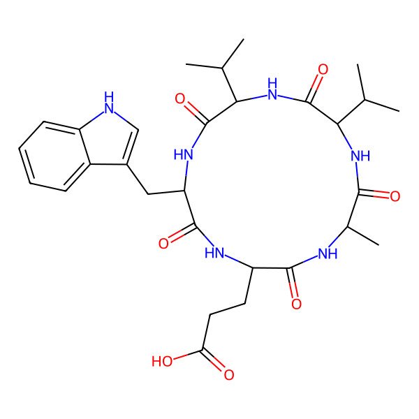 2D Structure of cyclo[Ala-Val-D-Val-Trp-D-Glu]