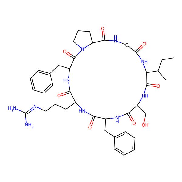 2D Structure of cyclo[Arg-Phe-Pro-Gly-Ile-Ser-Phe]