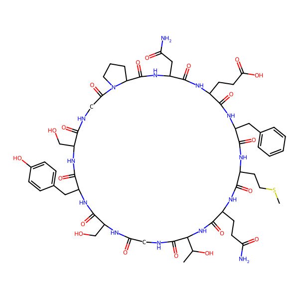 2D Structure of cyclo[Asn-D-Glu-Phe-Met-Gln-Thr-Gly-Ser-Tyr-Ser-Gly-Pro]