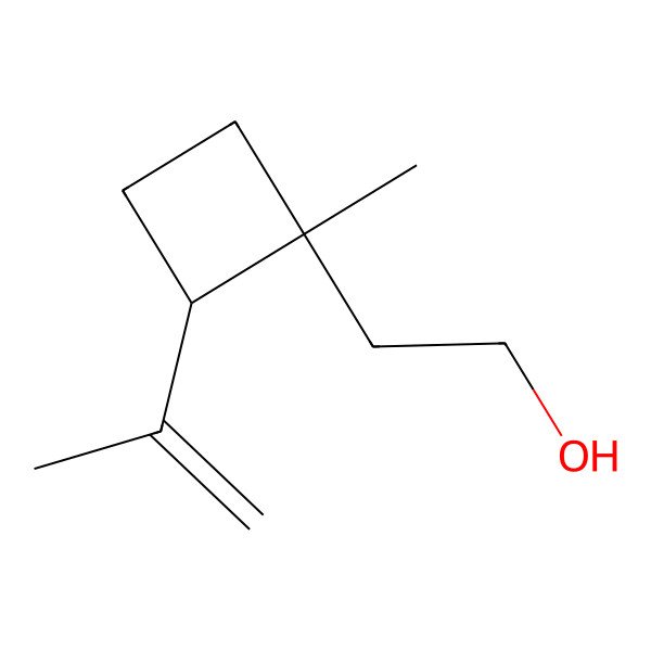 2D Structure of Cyclobutaneethanol, 1-methyl-2-(1-methylethenyl)-, (1R,2S)-rel- 2D Structure of Cyclobutaneethanol, 1-methyl-2-(1-methylethenyl)-, (1R,2S)-rel-