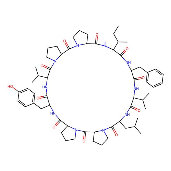2D Structure of cyclo[D-Leu-Pro-Pro-Tyr-D-Val-Pro-DL-Pro-aIle-D-Phe-D-Val]