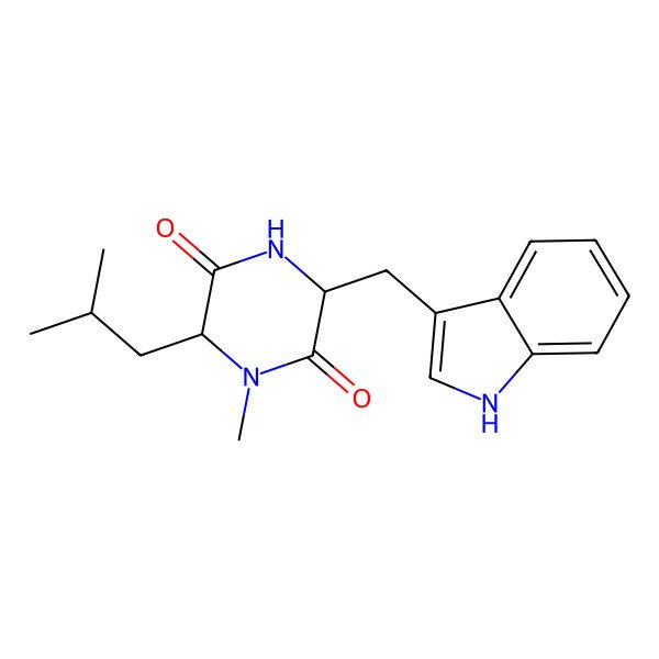 2D Structure of Cyclo(D-N-methyl-Leu-Trp)